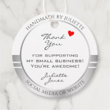 Pacote de produtos Novelty White e Silver Obrigado