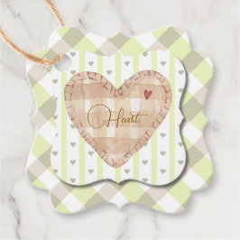 Etiquetas Para Lembrancinhas Padrão cardíaco Adorável Namorados Moderno Verde