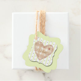 Etiquetas Para Lembrancinhas Padrão cardíaco e bloco de cor correspondente ao v