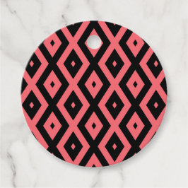 Etiquetas Para Lembrancinhas Padrão de coral e diamante preto