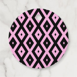 Etiquetas Para Lembrancinhas Padrão de diamante rosa pálido e preto