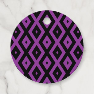 Etiquetas Para Lembrancinhas Padrão de diamante roxo e preto