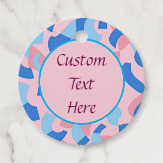 Etiquetas Para Lembrancinhas Padrão de Doodle Rosa e Azul