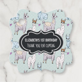 Etiquetas Para Lembrancinhas Padrão de Lama Bonito no Aniversário do Bolinhas