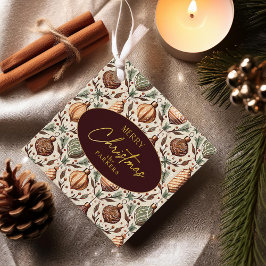 Etiquetas Para Lembrancinhas Padrão de Natal dos Tons da Terra nº 12 ID1009