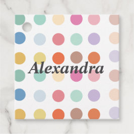 Etiquetas Para Lembrancinhas Padrão de pontos multicolores