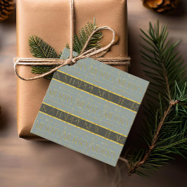 Etiquetas Para Lembrancinhas Padrão Dourado de Natal Verde#35b ID1009