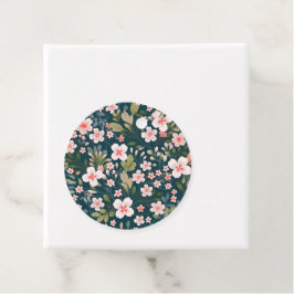 Etiquetas Para Lembrancinhas Padrão Floral Rosa e Branco Elegante