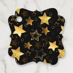 Etiquetas Para Lembrancinhas Padrão sem costura com estrelas de Ouro