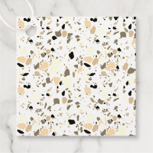 Etiquetas Para Lembrancinhas Padrão Terrazzo Desenhou Mínimo Sepia