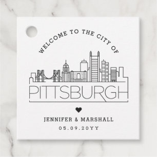 Etiquetas Para Lembrancinhas Paisagem de Pittsburgh   Favor de Boas-Vindas de C