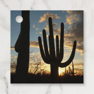 Etiquetas Para Lembrancinhas Paisagem do Deserto de Arizona Saguaro Sunset II