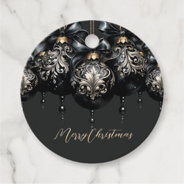 Etiquetas Para Lembrancinhas Palavra de Natal elegante e preto