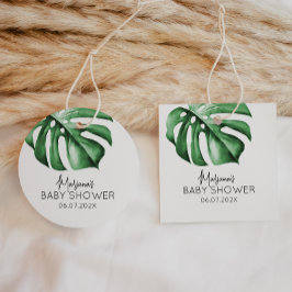Etiquetas Para Lembrancinhas Palm Tropical Greenery Chá de fraldas Favorece Mar