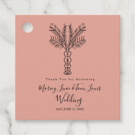 Etiquetas Para Lembrancinhas Palmeira Boêmia Papel Desenho-Mão Coroa