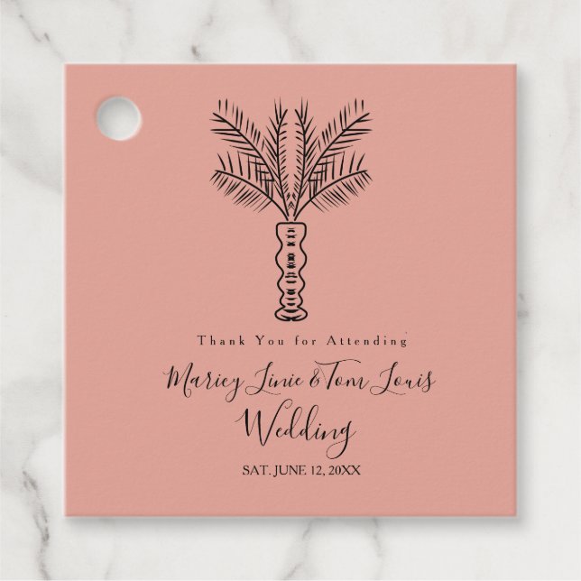 Etiquetas Para Lembrancinhas Palmeira Boêmia Papel Desenho-Mão Coroa (Frente)