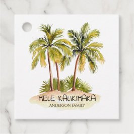 Etiquetas Para Lembrancinhas Palmeira tropical Mele Kalikimaka Favorece etiquet
