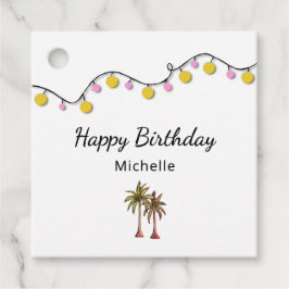 Etiquetas Para Lembrancinhas Palmeiras Elegante Acendem Aniversário Tropical