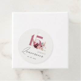 Etiquetas Para Lembrancinhas Pampas Florais Rosa Grama Quinceanera 15 Aniversár