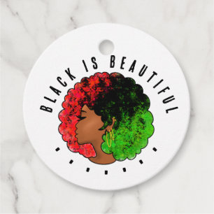 Etiquetas Para Lembrancinhas Pan-africana menina mulher negra verde vermelho or