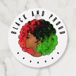 Etiquetas Para Lembrancinhas Pan-africana menina mulher negra verde vermelho or