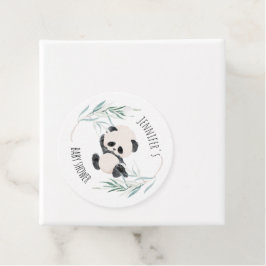 Etiquetas Para Lembrancinhas Panda Unisex Gênero Neutro Chá de fraldas Watercol
