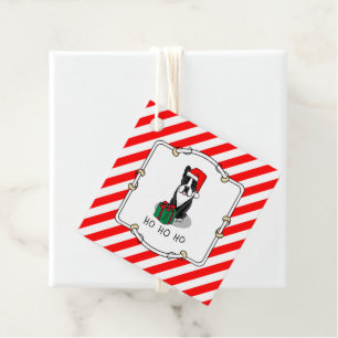 Etiquetas Para Lembrancinhas Papais noeis de Natal Boston Terrier (preto)