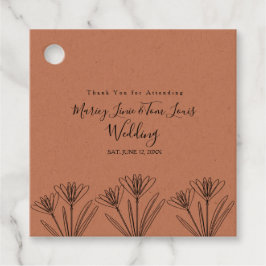 Etiquetas Para Lembrancinhas Papel de Mão Floral de primavera Wildflower Kraft 