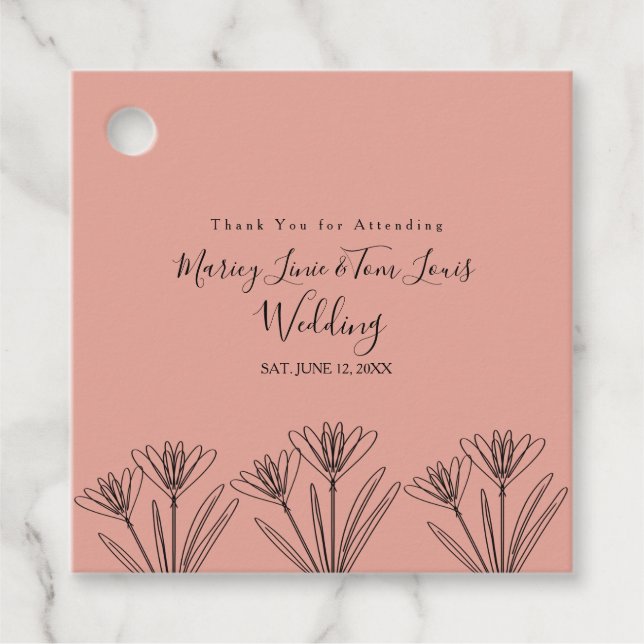 Etiquetas Para Lembrancinhas Papel de Mão Floral de primavera Wildflower Kraft  (Frente)