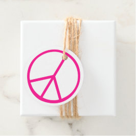 Etiquetas Para Lembrancinhas Papel de Presente Símbolo da Paz Rosa