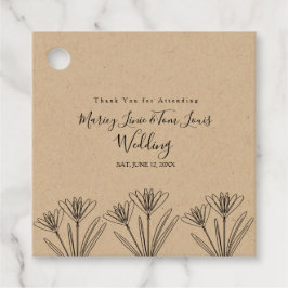 Etiquetas Para Lembrancinhas Papel Kraft Floral de Flor Silvestre de Primavera 