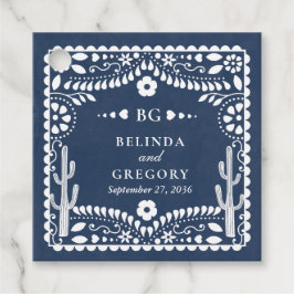 Etiquetas Para Lembrancinhas Papel Picado Boda Mexican Rustic Blue Wedding