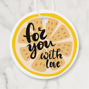 Etiquetas Para Lembrancinhas Para Você Com Amor Fatia De Limão Amarelo Gráfico