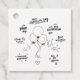 Etiquetas Para Lembrancinhas Parabéns do Balão Moderno de Texto Personalizado