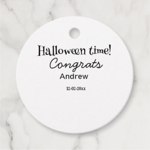 Etiquetas Para Lembrancinhas Parabéns no Halloween adicione nome data ano forma