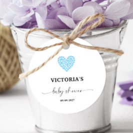 Etiquetas Para Lembrancinhas Partido do Chá de fraldas do Coração Azul