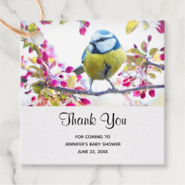 Etiquetas Para Lembrancinhas Pássaro Azul e Amarelo bonito em uma Fotografia de
