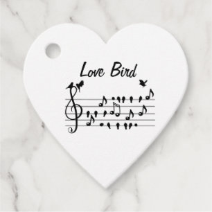 Etiquetas Para Lembrancinhas Pássaros do amor cantando entre as notas musicais