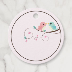 Etiquetas Para Lembrancinhas pássaros do amor rosa floral