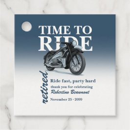 Etiquetas Para Lembrancinhas Passeio de Moto Clássica Azul Rápido Festa de Apos