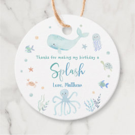 Etiquetas Para Lembrancinhas Pastel Azul Sob O Aniversário Do Mar