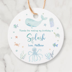Etiquetas Para Lembrancinhas Pastel Azul Sob O Aniversário Do Mar