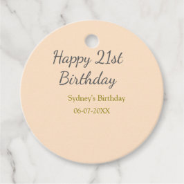 Etiquetas Para Lembrancinhas Pastel orange gray happy 21st birthday name date