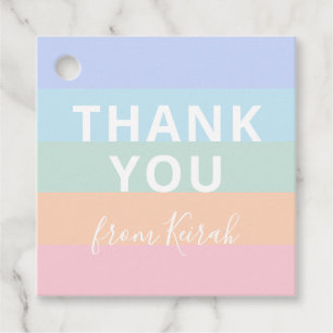 Etiquetas Para Lembrancinhas Pastel Rainbow Stripes Agradeço