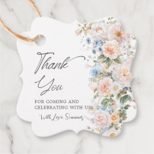 Etiquetas Para Lembrancinhas Pastel Rosa Branco Azul Floral Chá de Bebê Nupcial
