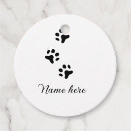 Etiquetas Para Lembrancinhas Pata de cão e animal preto acrescentar nome texto
