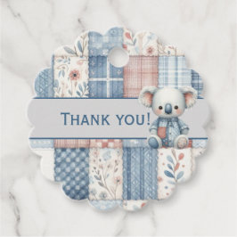 Etiquetas Para Lembrancinhas Patchwork Denim Koala Favor Tag