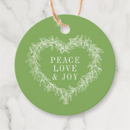 Etiquetas Para Lembrancinhas Paz, amor, alegria verde, Mistura de Natal verde