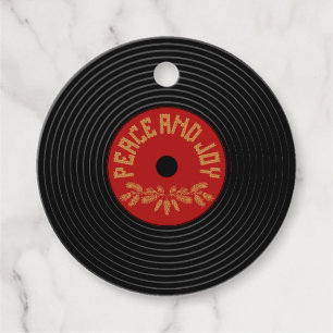 Etiquetas Para Lembrancinhas Paz e alegria design de recorde de vinilo