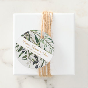 Etiquetas Para Lembrancinhas Peace Love and Joy Vintage Olive Branch